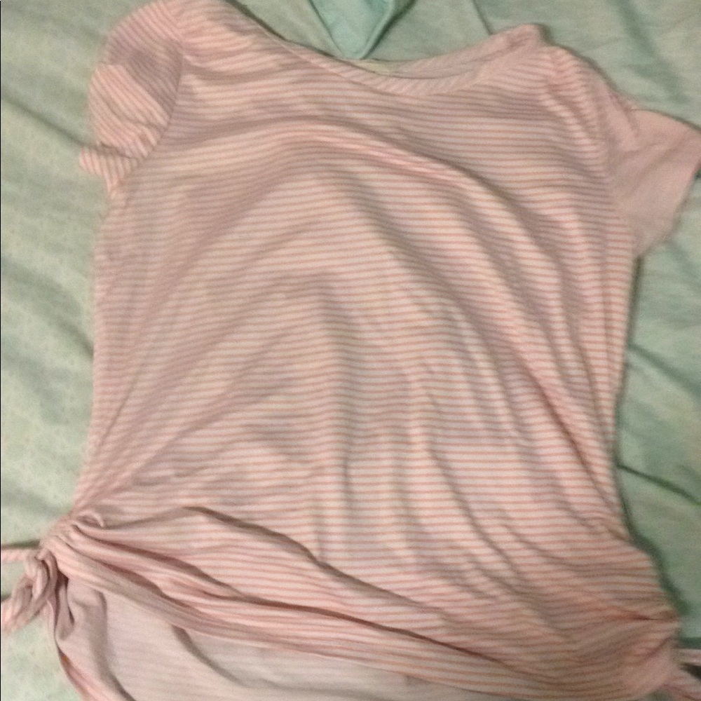 Pink and white striped shirt